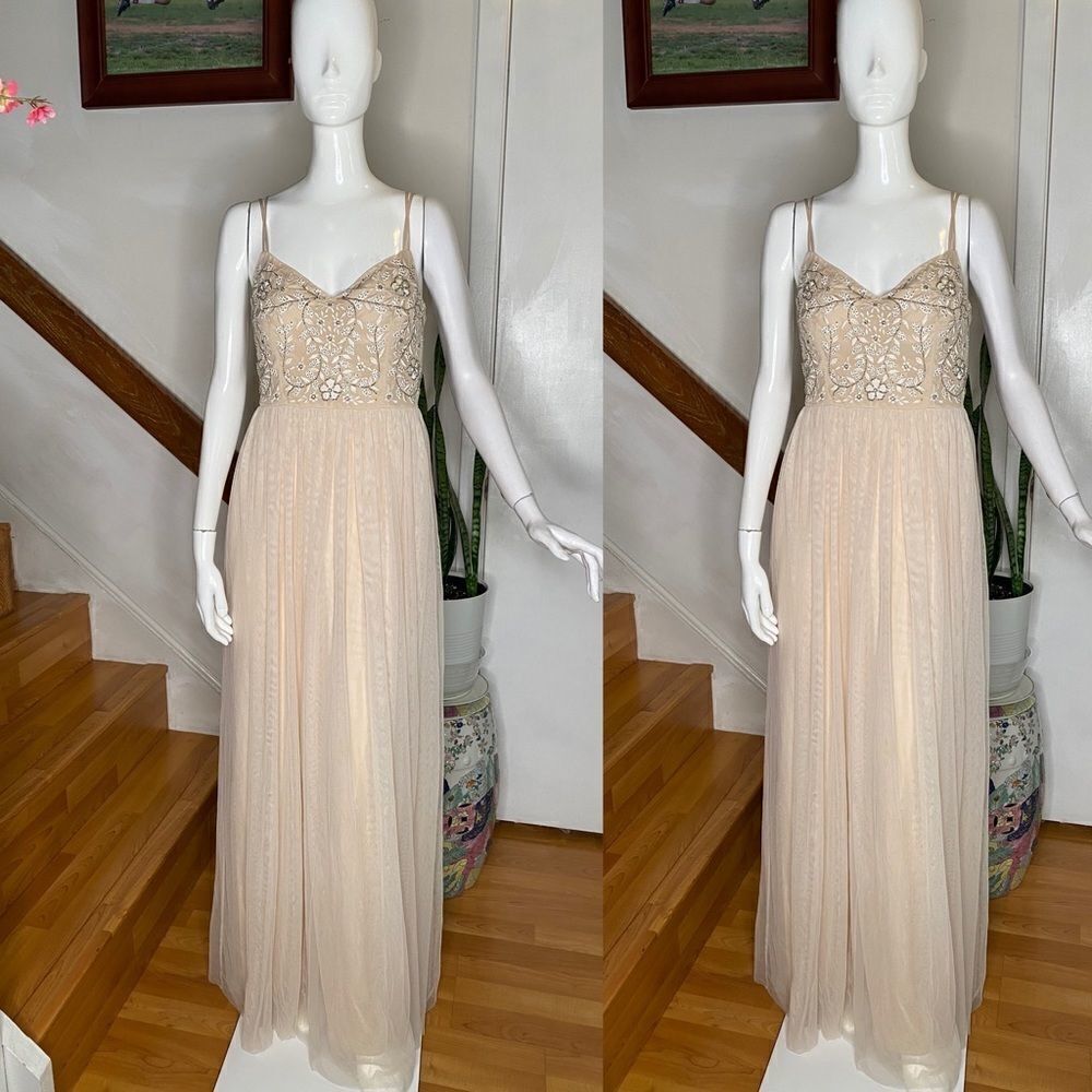 BHLDN Beige Maxi Dress with Embellished Bodice - Picture 4 of 4